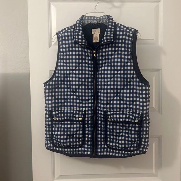 Andrea Jovine Jackets & Blazers - Andrea Jovine blue & white puffy gingham quilted vest SZ large preppy casual
